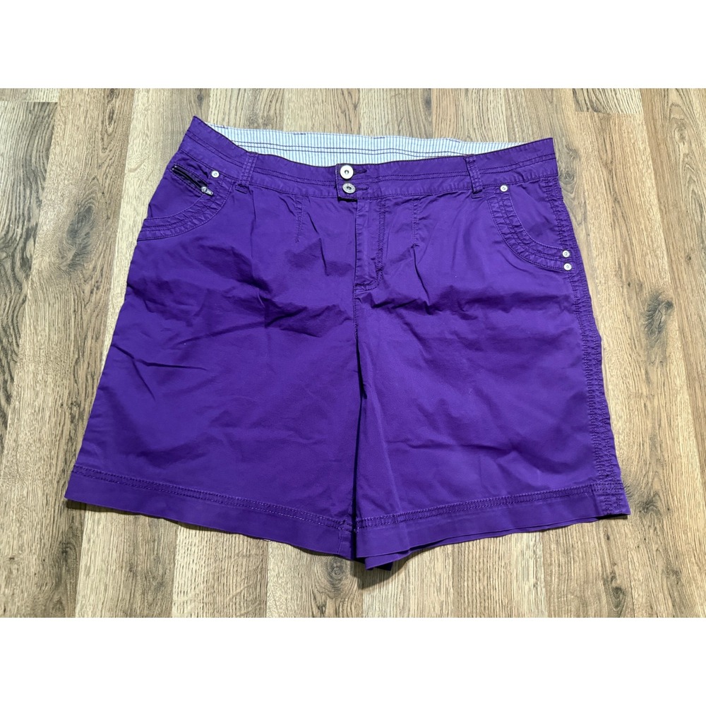Just My Size Shorts Women Size 20W Purple Crown Jewel Pockets Stretch Casual